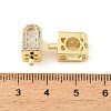 Brass Micro Pave Clear Cubic Zirconia European Beads CU-CBA9CBD-08G-3
