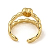 Heart Brass Double Layer Open Cuff Rings for Women RJEW-Z050-10G-3