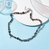 Natural Tiger Eye Chip Beaded Necklace NJEW-JN04615-08-2