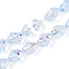 Electroplate Transparent Glass Beads Strands EGLA-N020-03G-1