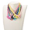 13Pcs 13 Colors Personalized ABS Plastic Cable Chain Necklaces NJEW-JN03483-5