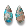 Assembled Synthetic Turquoise and Imperial Jasper Pendants G-K309-01-1