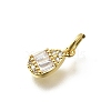 Brass Micro Pave Cubic Zirconia Charms KK-P295-33G-2