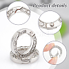 Unicraftale 12pcs Alloy Spring Gate Ring with Rhinestone FIND-UN0003-37P-5