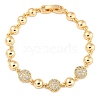 Golden Brass Micro Pave Cubic Zirconia Link Bracelets BJEW-P314-A06-G-1