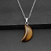 Moon Natural Tiger Eye Pendant Necklaces AK5365-2-1