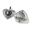 Natural Banded Agate Dyed Peach Love Heart Pendants G-G158-01Y-2