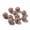 Christmas Theme Printed Natural Wooden Beads WOOD-L020-A04-1