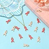 60Pcs 2 Colors Alloy Enamel Pendants ENAM-YW0004-37-2