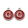 Platinum Plated Alloy Enamel Charms X-ENAM-S118-03G-P-1