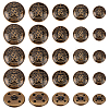 Olycraft 50Pcs 5 Styles 4-Hole Brass Buttons BUTT-OC0001-48AB-1