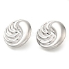 304 Stainless Steel Flat Round Stud Earrings EJEW-I312-08P-2