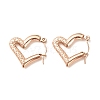 Ion Plating(IP) 304 Stainless Steel Chunky Heart Hoop Earrings for Women EJEW-K242-02RG-1