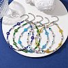 Handmade Evil Eye Lampwork & Glass Seed Beaded Anklets AJEW-AN00573-2