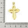 Cross Theme Rack Plating Brass Micro Pave Cubic Zirconia  Pendants KK-Z074-61G-3