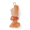 Gradient Color Natural Red Aventurine & Natural Sunstone & Natural Topaz Jade Chip Beaded Pendants PALLOY-JF02795-09-3