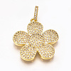 Brass Micro Pave Cubic Zirconia Pendants ZIRC-T004-17G-1