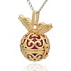 Golden Tone Brass Hollow Round Cage Pendants KK-J234-09G-2