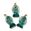 Handmade Dichroic Foil Lampwork Pendants DICH-G001-01G-05-1