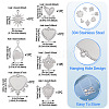 7Pcs 7 Styles 304 Stainless Steel Pendant Cabochon Settings STAS-TA0005-83-4