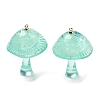 Luminous Epoxy Resin Mushroom Pendants RESI-C054-01F-2