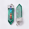 Synthetic Malachite with Synthetic & Natural Mixed Stone Chakra Big Pendants G-E415-A02-2