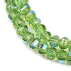 Electroplate Transparent Glass Beads Strands EGLA-B011-08A-AB05-3