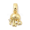 Rack Plating Leaf Brass Clear Cubic Zirconia Pendants KK-S407-13G-E-1