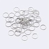 Anti-Tarnish Rhodium Plated 925 Sterling Silver Open Jump Rings STER-F036-02P-0.3x4mm-1