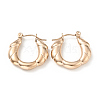 Ion Plating(IP) 304 Stainless Steel Twist Rope Hoop Earrings for Women EJEW-G293-11RG-1