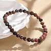 Natural Rhodonite Stretch Bracelets BJEW-JB04557-01-1