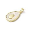 Brass Pave Shell Pendants KK-I708-08A-G-2