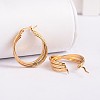 New Fashion 304 Stainless Steel Hoop Earrings X-EJEW-L129-17-2