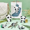  5Pcs 5 Style Silicone Panda Keychain KEYC-NB0001-19-2