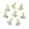 Flower ABS Plastic Imitation Pearl & Acrylic Pendant Decorations HJEW-JM02988-01-2