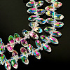  2 Strands Electroplate Transparent Glass Faceted Teardrop Beads Strand EGLA-TA0001-36B-3