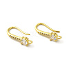 Brass Micro Pave Clear Cubic Zirconia Earring Hooks ZIRC-R112-01G-1