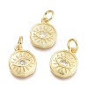 Brass Micro Pave Cubic Zirconia Pendants KK-P187-17E-G-1