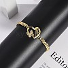 Brass Micro Pave Cubic Zirconia Link Bracelets BJEW-M050-04G-04-3