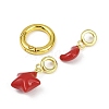 Brass Enamel Spring Gate Rings KK-M322-08G-2
