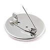 Breast Cancer Awareness Ribbon Glass Brooches JEWB-L019-01K-3