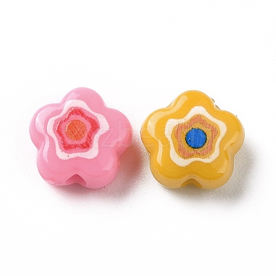 Printed Opaque Acrylic Beads X-OACR-E009-07A-1