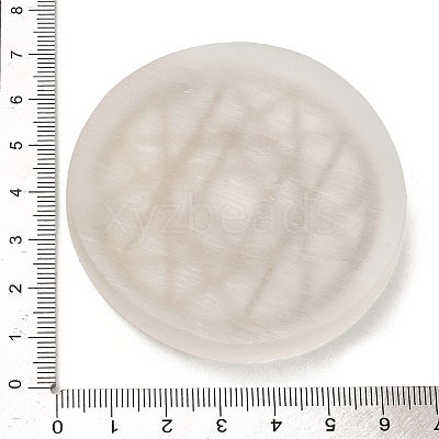Flat Round Natural Selenite Slice Coasters AJEW-C042-01D-1