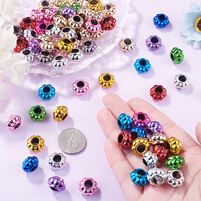 100Pcs UV Plating Opaque Acrylic European Beads PACR-TA0001-32C-1