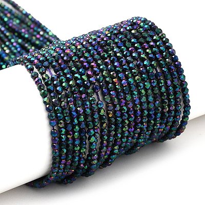 Electroplate Glass Beads Strands GLAA-H021-01A-FP11-1