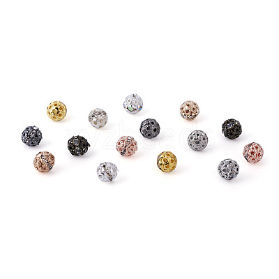 160Pcs 8 Colors Alloy Rhinestone Beads FIND-CW0001-11-1