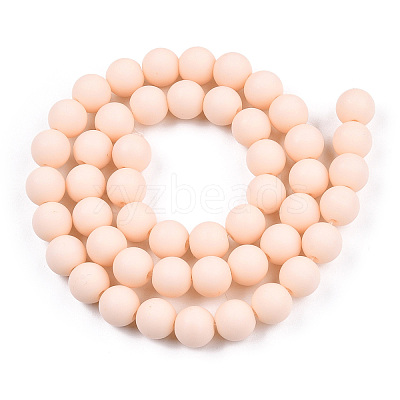 Opaque Glass Beads Strands GLAA-T032-P8mm-MD09-1