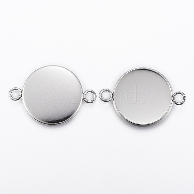 Non-Tarnish 304 Stainless Steel Cabochon Connector Settings X-STAS-E146-19P-20mm-1
