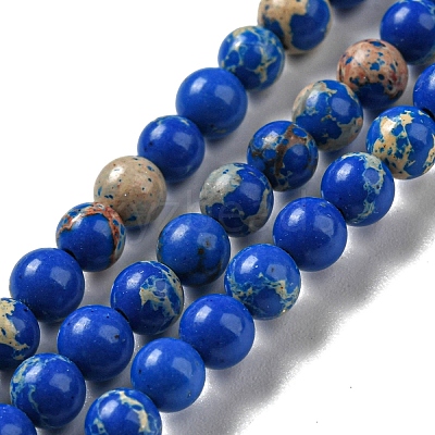 Synthetic Imperial Jasper Dyed Beads Strands G-D077-A01-02A-1