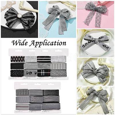 9 Yards 3 Styles Polyester Ribbon SRIB-A014-G02-1